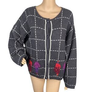 Vtg Pier Antonio Gaspari Avant Garde Merino Wool Plaid Patchwork Cardigan SZ L